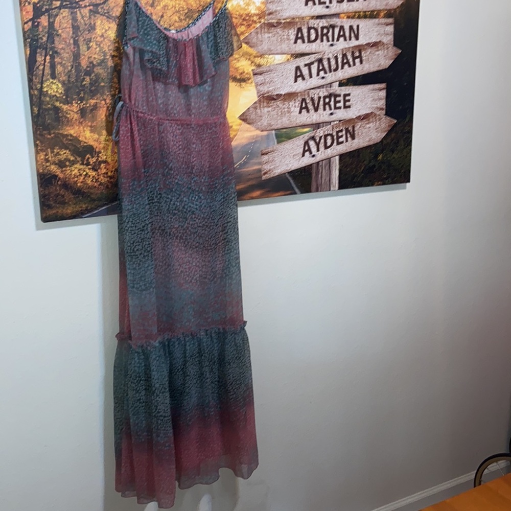 Green & Pink Maxi Dress